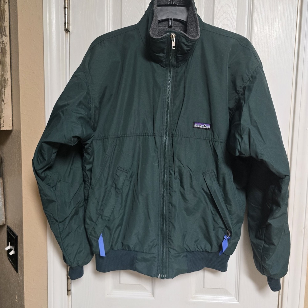 Vintage Patagonia Men's Green Fleece Lined Bomber Jacket USA Size Small